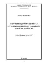 Đảng bộ tỉnh Quảng Ngãi lãnh đạo xây dựng khối đại đoàn kết toàn dân tộc từ năm 2001 đến năm 2010