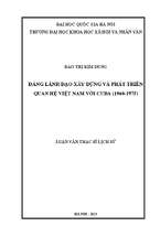 Đảng lãnh đạo xây dựng và phát triển quan hệ Việt Nam với CuBa (1960-1975)