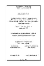 Luận văn thạc sỹ quản lý kinh tế quản lý nhà nước về lĩnh vực công nghệ