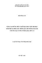Nâng cao hứng thú và kết quả học tập cho học sinh trung bình, yếu thông qua hệ thồng bài tập chương đại cương về hóa học hữu cơ