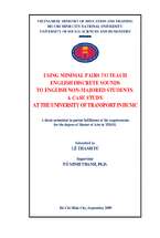 Using minimal pairs to teach english discrete sounds to english non majored students a case study at the university of transport in hcmc