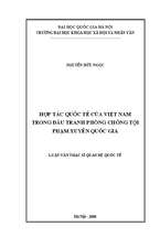 Luận văn thạc sỹ quan hệ quốc tế hợp tác quốc tế của việt nam trong đấu tranh phòng chống tội phạm xuyên quốc gia