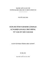 Đảng bộ tỉnh Nam Định lãnh đạo sự nghiệp giáo dục phổ thông từ năm 1997 đến năm 2010