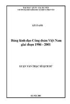 Đảng lãnh đạo Công đoàn Việt Nam giai đoạn 1986 - 2001