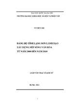 Đảng bộ tỉnh Lạng Sơn lãnh đạo xây dựng nếp sống văn hóa từ năm 2000 đến năm 2010